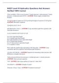 NICET Level III Hydraulics Questions And Answers  Verified 100&percnt; Correct 