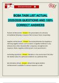BCBA TASK LIST ACTUAL 2025&sol;2026 QUESTIONS AND 100&percnt; CORRECT ANSWERS