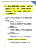 OB-GYN 1500 Midterm Exam &vert; Verified Questions and 100&percnt; Correct Answers &vert; Updated Test Bank 2025&sol;2026 &vert; Assured Success