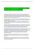 NURSE EXECUTIVE ADVANCED EXAM QUESTIONS AND ANSWERS