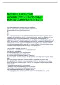 NURSING EXECUTIVE ADMINISTRATOR ADVANCED - BOARD CERTIFICATION SET 1 EXAM QUESTIONS AND ANSWERS