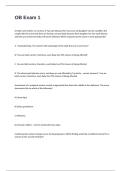 OB Exam 1 Complete Solutions 100&percnt; Verified Answers Graded A&plus;&period;