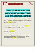 TEXAS APPRAISALS SAE EXAM ACTUAL 2025&sol;2026 QUESTIONS AND 100&percnt; CORRECT ANSWERS