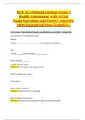 NUR 315 Pathophysiology Exam 3 Health Assessment with Actual Exam Questions and Correct Answers&comma; 100&percnt; Guaranteed Pass Graded A&plus;&period;