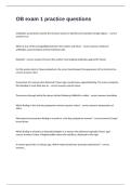 OB exam 1 practice questions and correct answers with correct detailed rationale