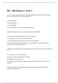  N5 - OB Exam 1&colon; Unit 1 Questions And Answers 100&percnt; Correct Verified Guaranteed Answers&period;