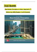 TESTBANK  Real Estate Principles  A       Value  Approach 7th  Edition by LING&comma;Chapter 1 to 23 Covered  