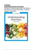 Test Bank for Understanding Nutrition 16th Edition by Ellie Whitney and Sharon Rady Rolfes &ndash; Complete Chapters 1&ndash;20 Included&vert; Questions with correct Answers &lpar;A&plus; GRADED 100&percnt; VERIFIED&rpar; 2025&sol;2026