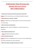 TCEQ Surface Water B License Exam &lpar;Latest 2026&sol;2027 Update&rpar; Complete Questions and Guide Answers&comma; 100&percnt; Verified Graded A&plus;