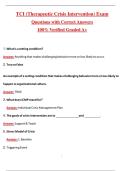 TCI &lpar;Therapeutic Crisis Intervention&rpar; Exam &lpar;Latest 2026&sol;2027 Update&rpar; Complete Questions and Guide Answers&comma; 100&percnt; Verified Graded A&plus;