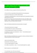 MBA 620 Final Exam Questions and Actual Answers 2025&period;