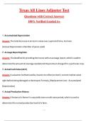 Texas All Lines Adjuster Test &lpar;Latest 2026&sol;2027 Update&rpar; Complete Questions and Guide Answers&comma; 100&percnt; Verified Graded A&plus;