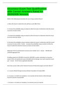 Insurance Exam Test Qualification with Correct Answers Rated A&plus; 20252026 Version&period;