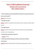 Texas Certified Applicator Exam &lpar;Latest 2026&sol;2027 Update&rpar; Complete Questions and Guide Answers&comma; 100&percnt; Verified Graded A&plus;