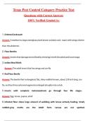 Texas Pest Control Category Practice Test &lpar;Latest 2026&sol;2027 Update&rpar; Complete Questions and Guide Answers&comma; 100&percnt; Verified Graded A&plus;