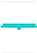 Professional Development Final Exam Preview 2025 &ndash; Questions and Answers&comma; Graded A&plus;