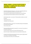 NR601 WEEK 1 EXAM QUESTIONS & CORRECT COMPLETE SOLUTIONS UPDATED VERSION