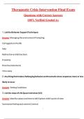 Therapeutic Crisis Intervention Final Exam &lpar;Latest 2026&sol;2027 Update&rpar; Complete Questions and Guide Answers&comma; 100&percnt; Verified Graded A&plus;
