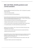 BIO 124 FINAL EXAM questions and correct answers 