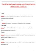 Travel Nursing Exam &lpar;Latest 2026&sol;2027 Update&rpar; Complete Questions and Guide Answers&comma; 100&percnt; Verified Graded A&plus;