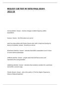 BIOLOGY 108 TEST &num;4 YATES FINAL EXAM 2025&sol;26