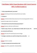 Utah Hunter Safety Exam &lpar;Latest 2026&sol;2027 Update&rpar; Complete Questions and Guide Answers&comma; 100&percnt; Verified Graded A&plus;
