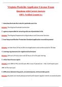 Virginia Pesticide Applicator License Exam &lpar;Latest 2026&sol;2027 Update&rpar; Complete Questions and Guide Answers&comma; 100&percnt; Verified Graded A&plus;