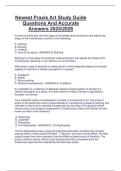 Newest Praxis Art Study Guide  Questions And Accurate  Answers 2025&sol;2026 