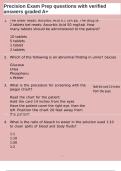 Precision Exam Prep questions with verified answers graded A&plus;