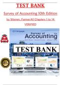 Test Bank for Survey of Accounting&comma; 10th Edition by Warren & Farmer &ndash; All Chapters 1&ndash;14&comma; Verified