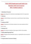 WGU D352 Employment and Labor Law  Complete Questions and Guide Answers&comma; 100&percnt; Verified Graded A&plus;