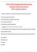 WGU D464 Managing Operations Exam &lpar;Latest 2026&sol;2027 Update&rpar; Complete Questions and Guide Answers&comma; 100&percnt; Verified Graded A&plus;