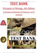 Test Bank for Principles of Biology&comma; 4th Edition by Brooker & Widmaier &ndash; All Chapters 1&ndash;47&comma; Verified