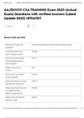 AA&sol;ENVOY CSA TRAINING Exam 2025 &lpar;Actual Exam&rpar; Questions with verified Answers &lpar;Latest Update 2025&rpar; UPDATE&excl;&excl;