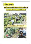 TEST BANK  Environmental Science 16th Edition  by Enger&comma; Chapter 1 to 20 Covered