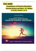 TEST BANK  Foundations of Physical Education&colon;  Exercise Science and Sport   21st Edition   by Fisette&comma; Chapter 1 to 15 