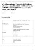 AVIXA Recognized AV Technologist Test Exam fully solved & updated 2025-2026&lpar;latest version verified for accuracy&rpar; &lpar;Questions &plus; Answers&rpar; Solved 100&percnt; Correct&excl;&excl;