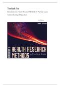 Test Bank For Introduction to Health Research Methods: A Practical Guide 3rd Edition by Kathryn H. Jacobsen