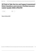 HP Point of Sale Service and Support Assessment EXAM Questions and Answers &lpar;Verified Answers&rpar; &lpar;Latest Update 2025&rpar; UPDATE&excl;&excl;