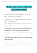 MLPAO study cards pt 1 Exam 2026 Questions and Answers