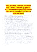 ANCC Domain 1-5 Exam Questions with Correct Solutions&vert;&vert; Updated 2025&sol;2026 Syllabus&vert;&vert;Already Graded 100&percnt; Guaranteed Pass&excl;&excl;&excl;<<Brand New Version>>