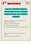 CAAP PPL AIRCRAFT GENERAL KNOWLEDGE ACTUAL 2025&sol;2026 QUESTIONS AND 100&percnt; CORRECT ANSWERS