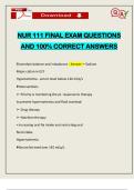 NUR 111 FINAL EXAM ACTUAL 2025&sol;2026 QUESTIONS AND 100&percnt; CORRECT ANSWERS