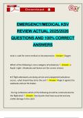 EMERGENCY&sol;MEDICAL KSV REVIEW ACTUAL 2025&sol;2026 QUESTIONS AND 100&percnt; CORRECT ANSWERS
