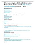 D174 &lpar;Latest Update 2025 &sol; 2026&rpar; Marketing Management Questions with 100&percnt; Correct Verified Answers &lbrack;Grade A&rsqb; - WGU