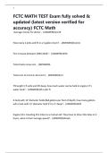 FCTC MATH TEST Exam fully solved & updated &lpar;latest version verified for accuracy&rpar; FCTC Math