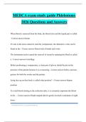 MEDCA exam study guide Phlebotomy 2026 Questions and Answers