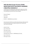HESI RN Med-Surge Practice EXAM&comma; QUESTIONS WITH ACCURATE ANSWERS &vert; MULTIPLE CHOICES &vert;&excl;&excl;
