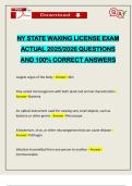NY STATE WAXING LICENSE EXAM ACTUAL 2025&sol;2026 QUESTIONS AND 100&percnt; CORRECT ANSWERS