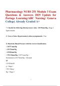  Pharmacology NURS 251 Module 3 Exam Questions & Answers 2025 Update for Portage Learning&sol;ABC Nursing&sol; Geneva College&vert; Already Graded A&plus; 